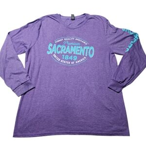 Graphic Sacramento California 1849 Purple Long Sleeve T-shirt Size Large